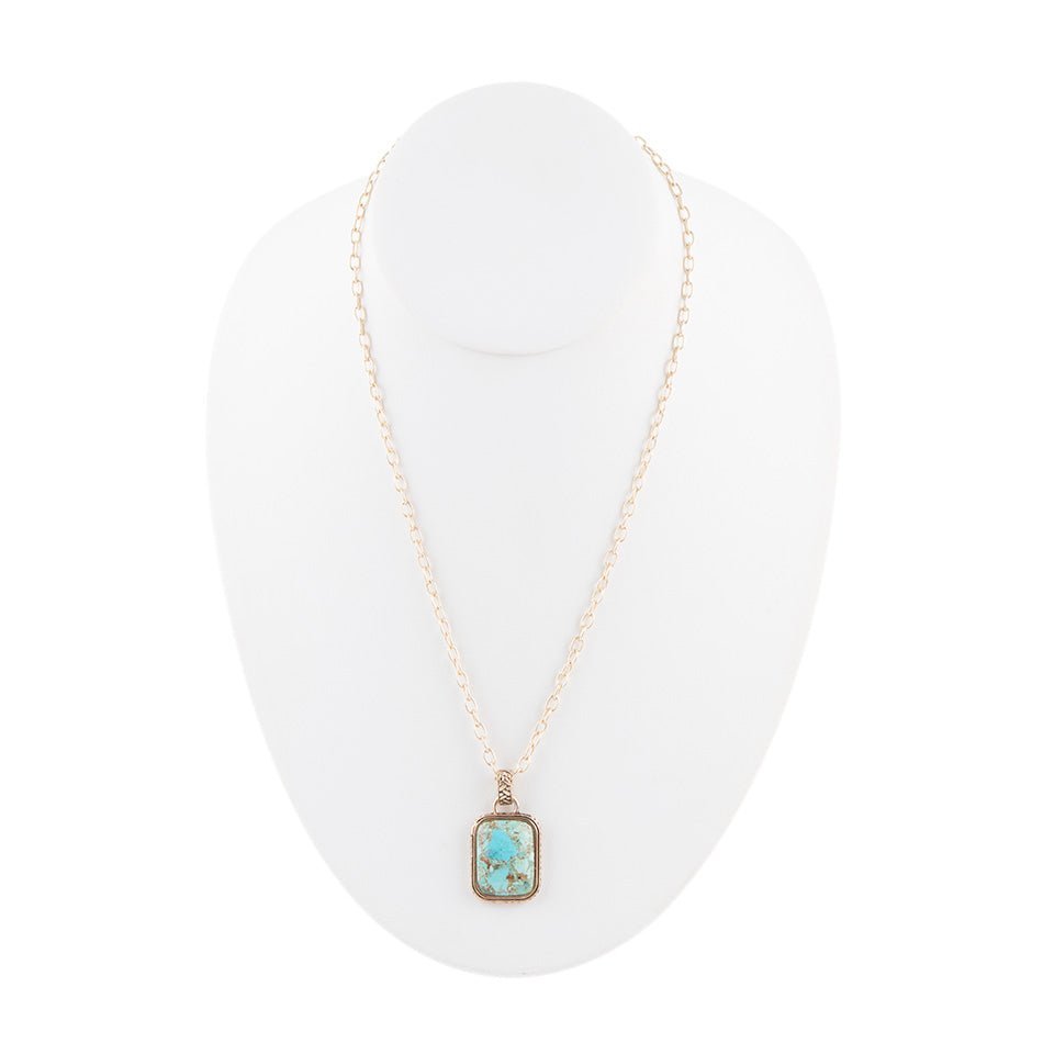 Credence Genuine Turquoise Pendant Necklace - ThisandThatShoppe