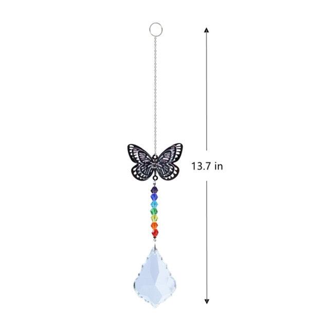 Crystal Wind Star Moon Pendant Handmade Sun Catcher Light Catcher Newly Designed Prism Crystal Colorful Light Prism Chandelier Glass Crystal Pendant Pearl Yarn Gift Handmade Garden Window Wedding Curtain Chandelier