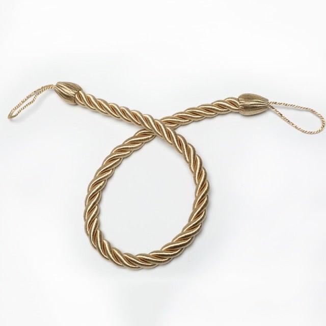 Curtain Tie Backs Gold Handmade Weave Curtain Holder Clip Buckle Rope Home Decorative Room Accessories Curtain Tieback Curtain Handmade Tiebacks Ropes Holdbacks 74CM