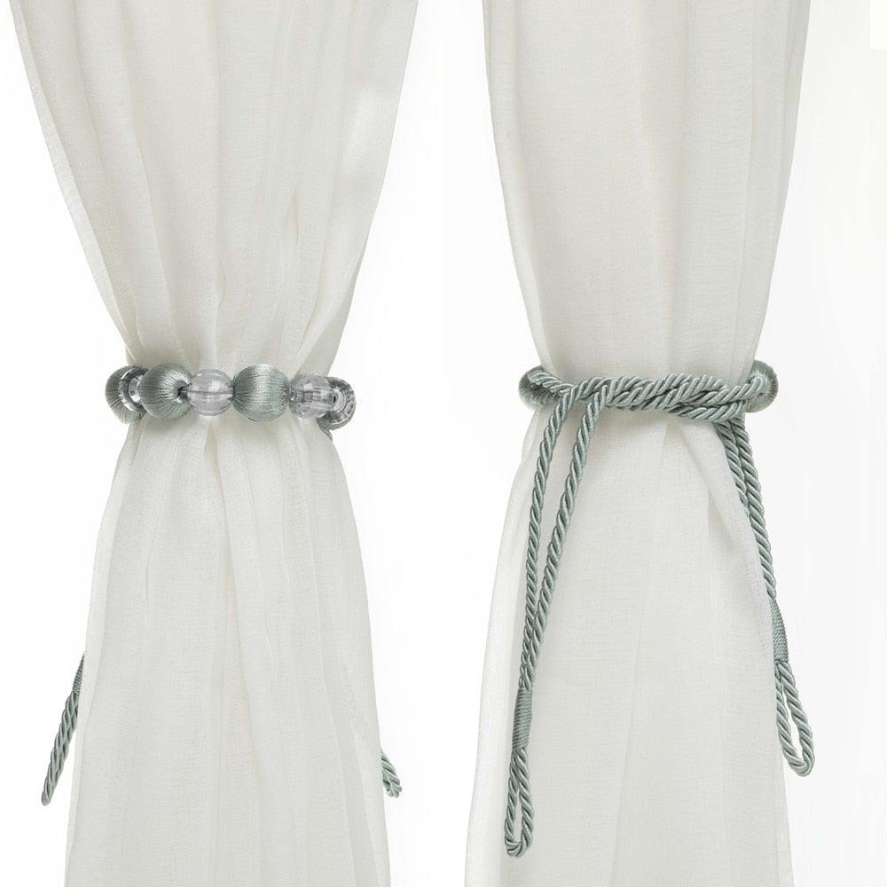 Curtain Tie Backs Rope Curtain Tiebacks With Bling Crystal Beads Curtain Decor Accessories Clips Curtain Holders For Drape Durable Tie Backs Drapery Holdbacks Holder For Window Curtain Panels Drapes Home Decor