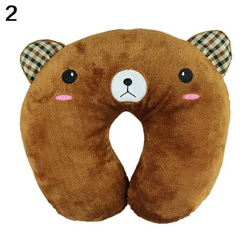 Cute Cartoon Animals U Shaped Pillow Travel Car Neck Rest Pillow Support Head Rest Cushion Panda Cat Bear Rabbit Pig Multi-Color Cartoon U Shaped Neck Pillow Comfortable Travel Pillow Inflatable Pillow Neck Pillow Lightweight Soft Pillows