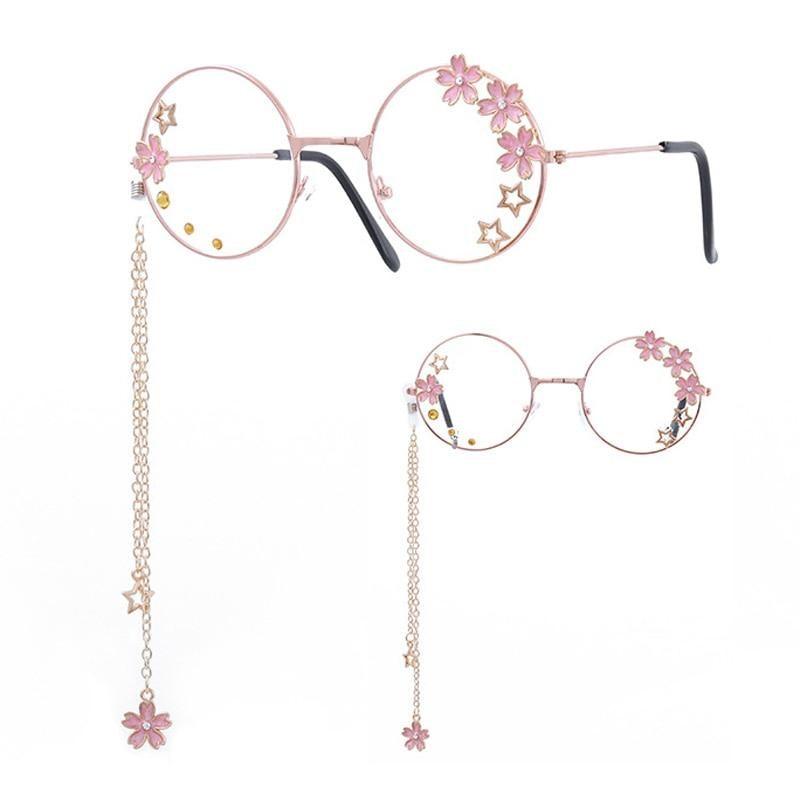 Cute Clear Optical Glasses Frame Women Round Frame Retro Eyeglasses Decoration Eyewear Blue Light Blocking Glasses Women Thick Round Rim Frame Ladies Eyeglasses
