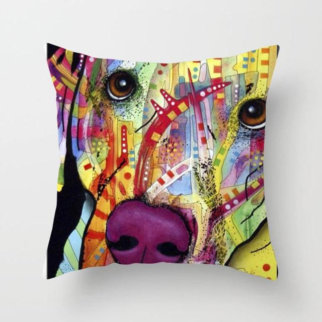 Cute Dog Peachskin Pillowcase Cover Kids Gift Animals Puppy Pet Dog Painting Cotton Linen Throw Pillow Case Cushion Cover Square Animal Pillow Covers Home Decor Pillows Covers Pillowcase 45x45CM