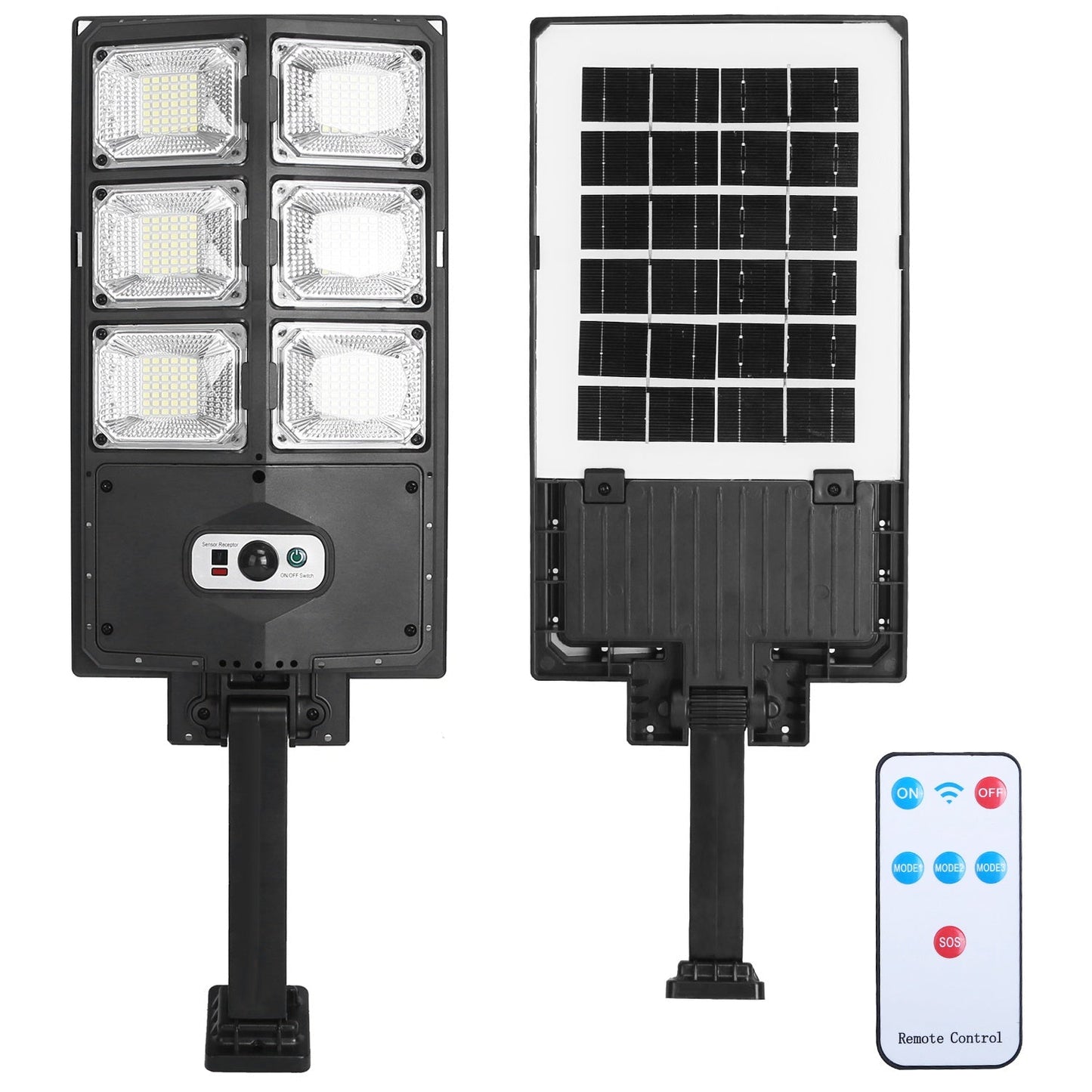 Applique murale solaire 252 LED, capteur de mouvement PIR, étanche IP65 avec télécommande pour garage, porte d'entrée, jardin, allée
