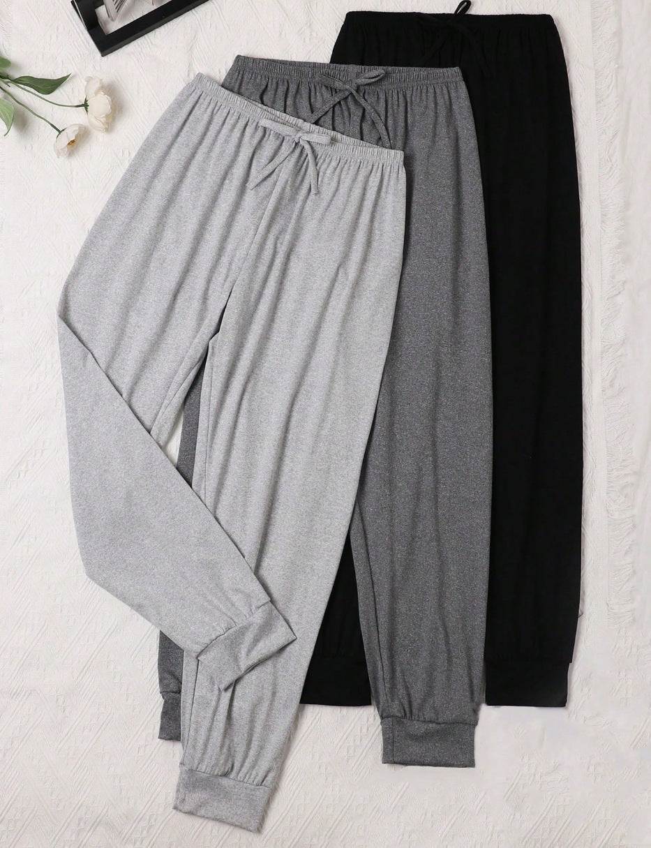 Womens Comfortable Solid-Color Retro Casual Ankle-Fit Pants
