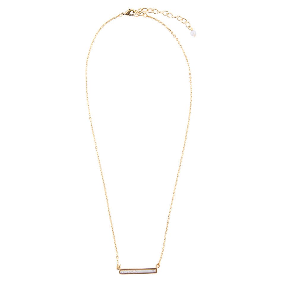 Dainty Botswana Agate Bar Necklace - ThisandThatShoppe