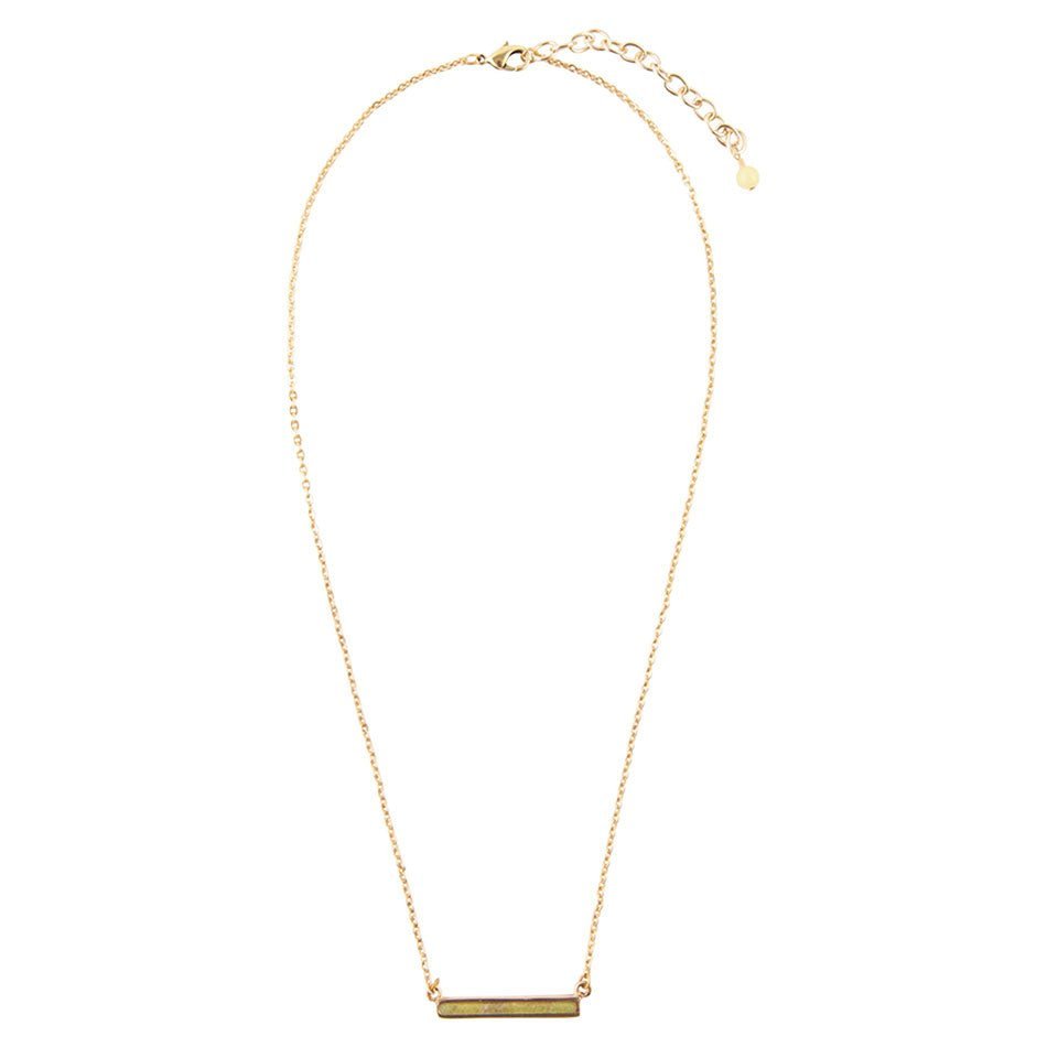 Dainty Green Aventurine Bar Necklace - ThisandThatShoppe