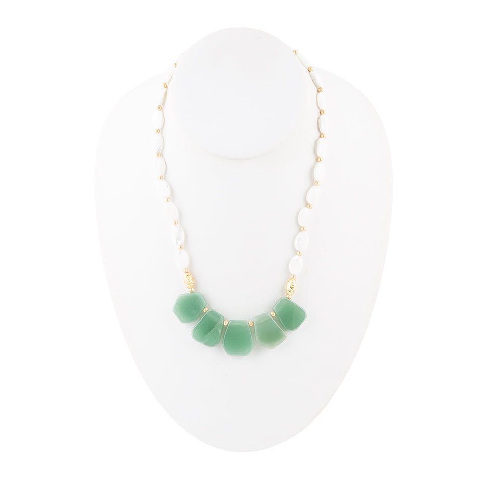 Dani Aventurine and Pearl Necklace - ThisandThatShoppe
