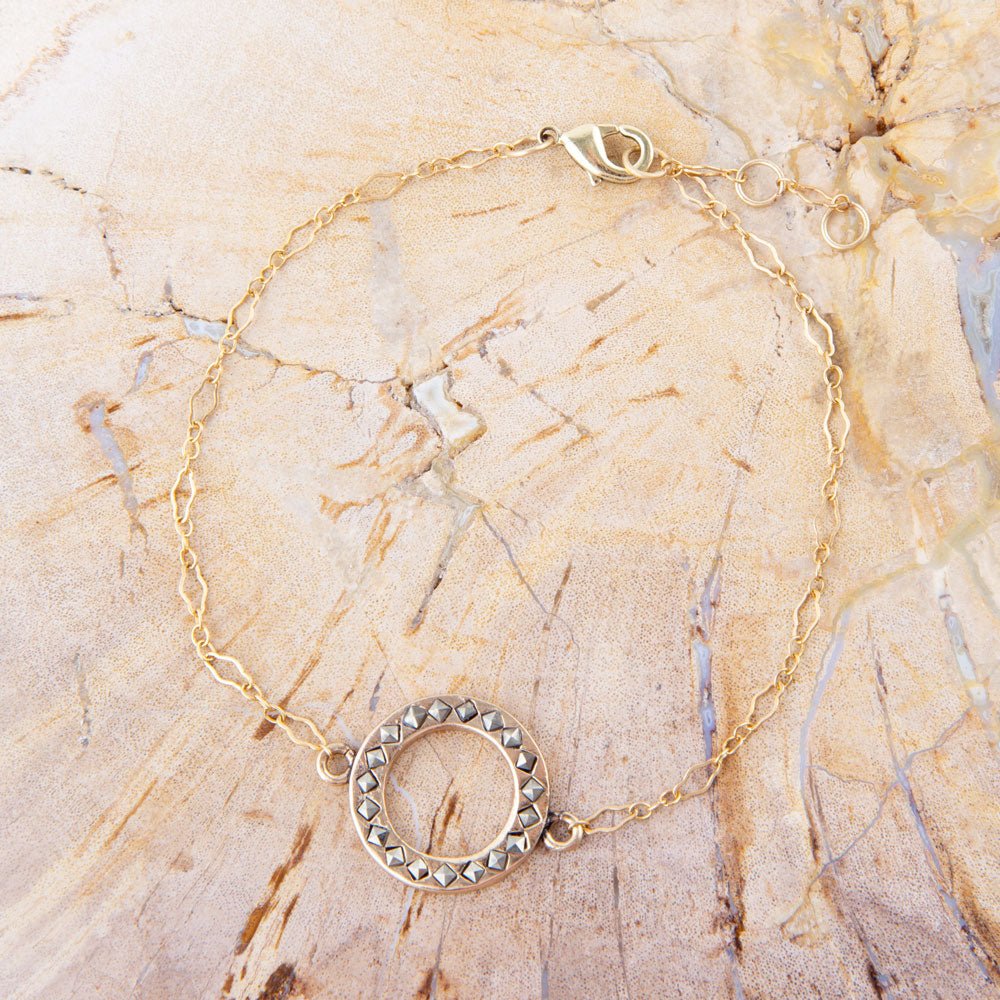 Delicate Stones Line Bronze Bracelet - ThisandThatShoppe