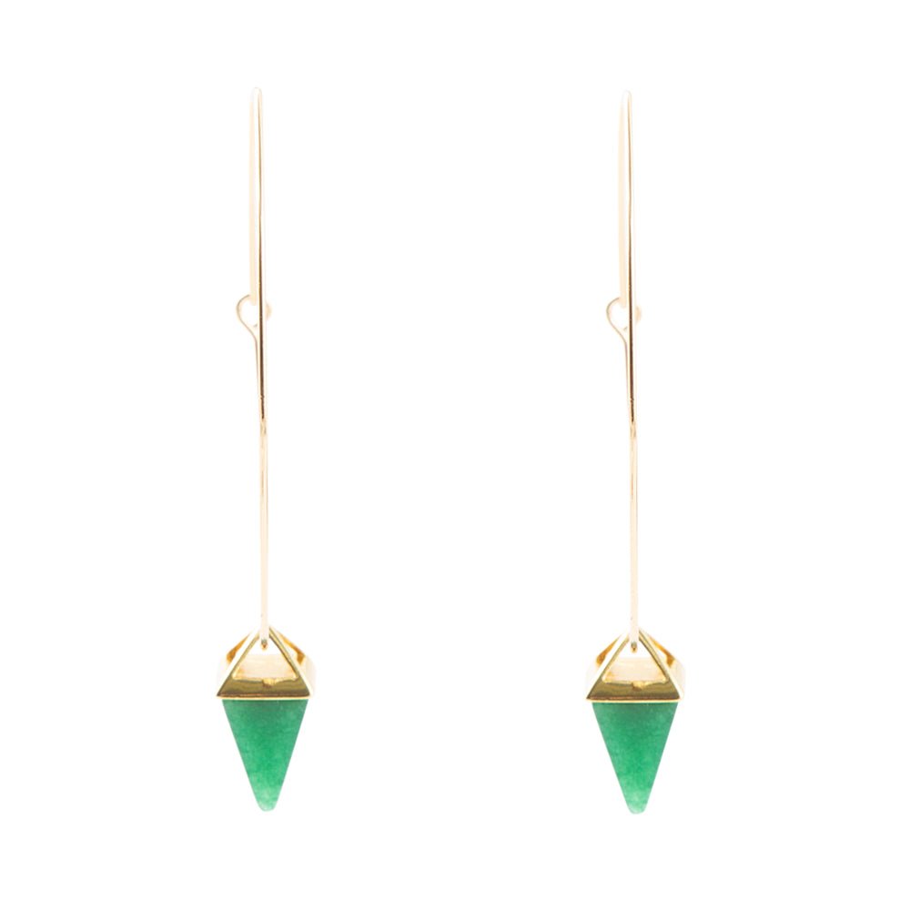 Delphi Green Agate Charm Earrings - ThisandThatShoppe