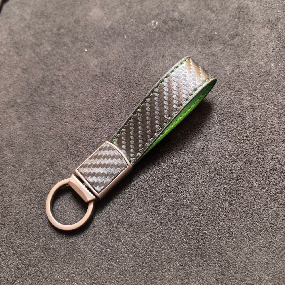 Carbon-fiber-pattern Car Keychain Pendant
