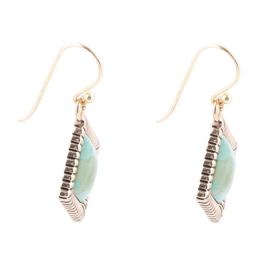 Diamond Days Blue Turquoise and Golden Earrings - ThisandThatShoppe