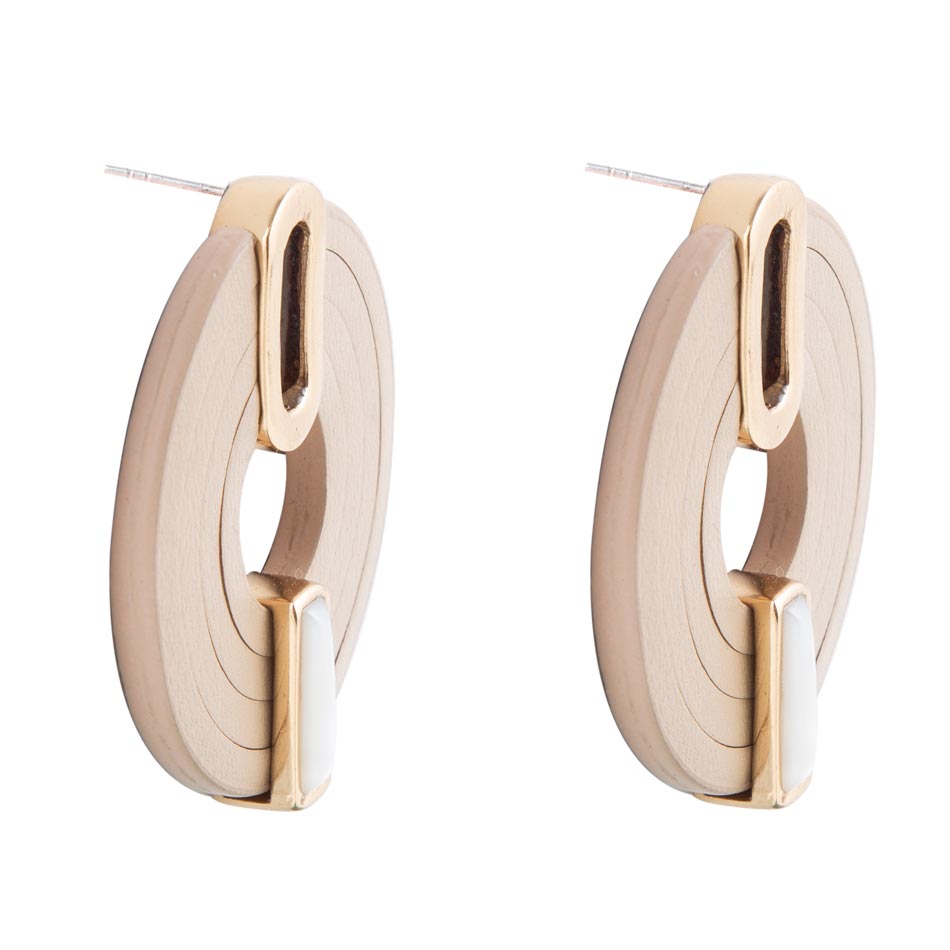 Discus Mother of Pearl Leather Earrings - ThisandThatShoppe