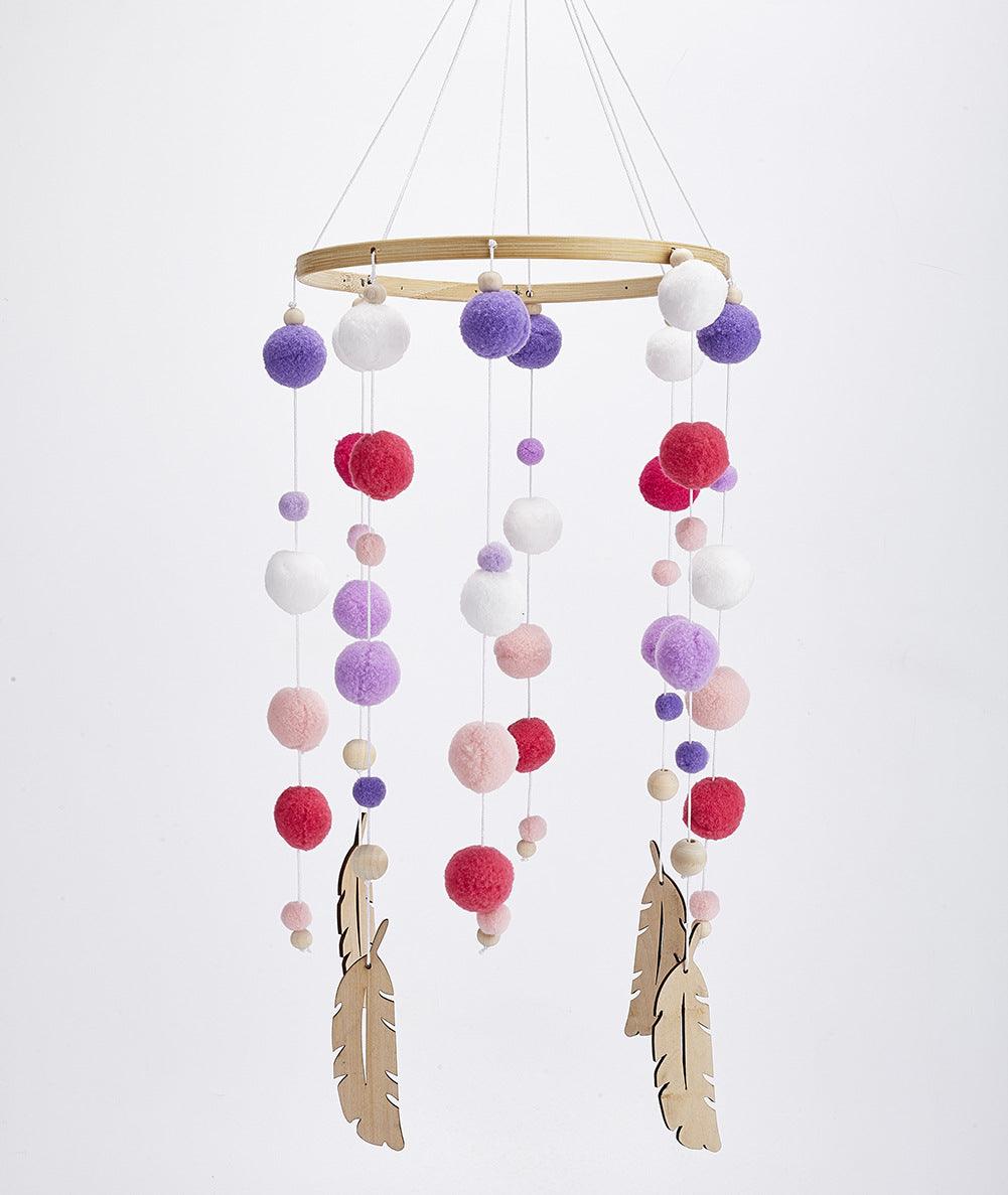 Dream Catcher Decoration Home Wind Chime Bed Bell Children's Girls Room Decor Newborn Baby Bed Bell Dream Catcher String Pendant Kids Room Decoration Wooden Wind Chime Bed Bell Nursery Crib Bed Bell Baby Bedroom Ceiling Woven Beads Wind Chime