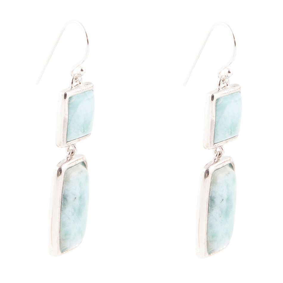 Drops of Blue Larimar Sterling Silver Earrings - ThisandThatShoppe