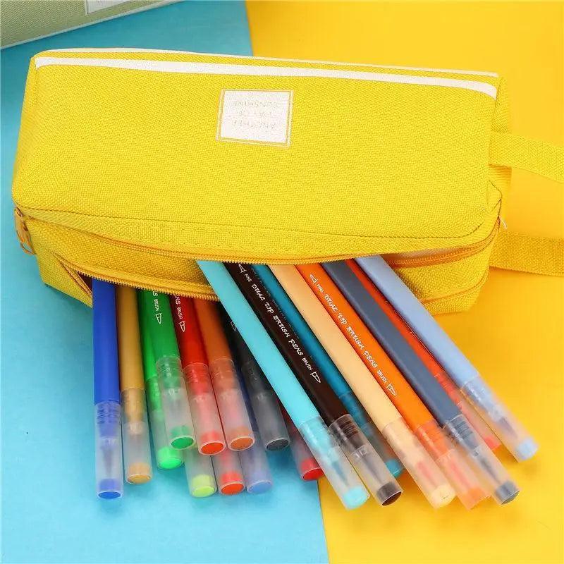 Durable Simple Large Capacity School Stationery Double Layer Case Students Unique Design High Quality Office Handbag Pencil Case