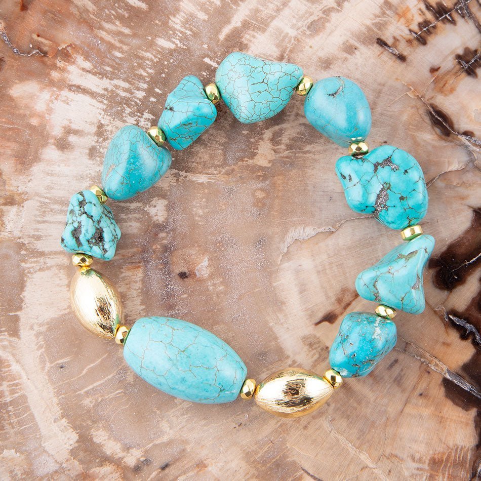 Durango Chunky Turquoise Stretch Bracelet - ThisandThatShoppe