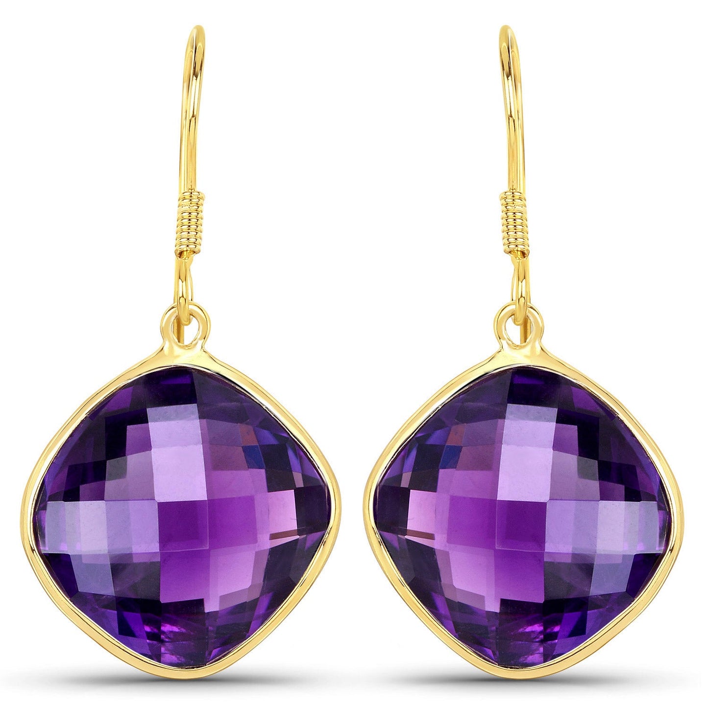 24.60 Karat Echter Amethyst .925 Sterling Silber Ohrringe