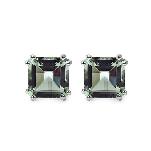 9.00 Carat Genuine Green Amethyst Sterling Silver Earrings - ThisandThatShoppe
