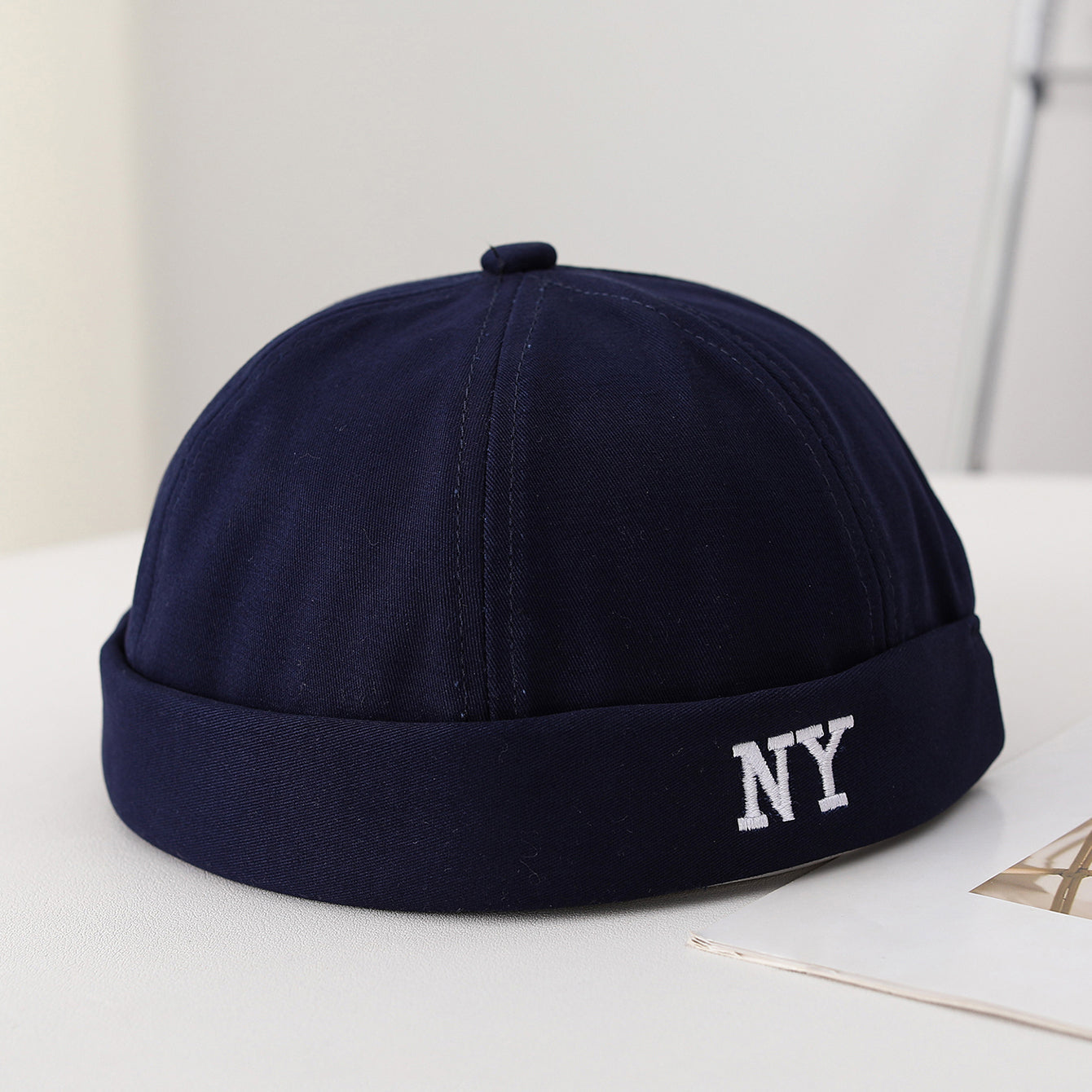 Men's Single-color Embroidered NY Letter Adjustable Trendy And Bohemian Style Landlord Hat, Suitable For Daily Casual Street Dance Outfits.