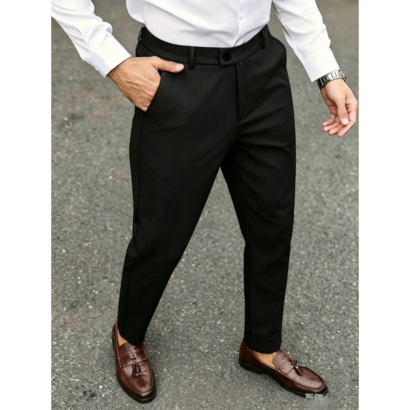 Summer Thin New Mens Solid-color Slim-fit European And American Casual Pants