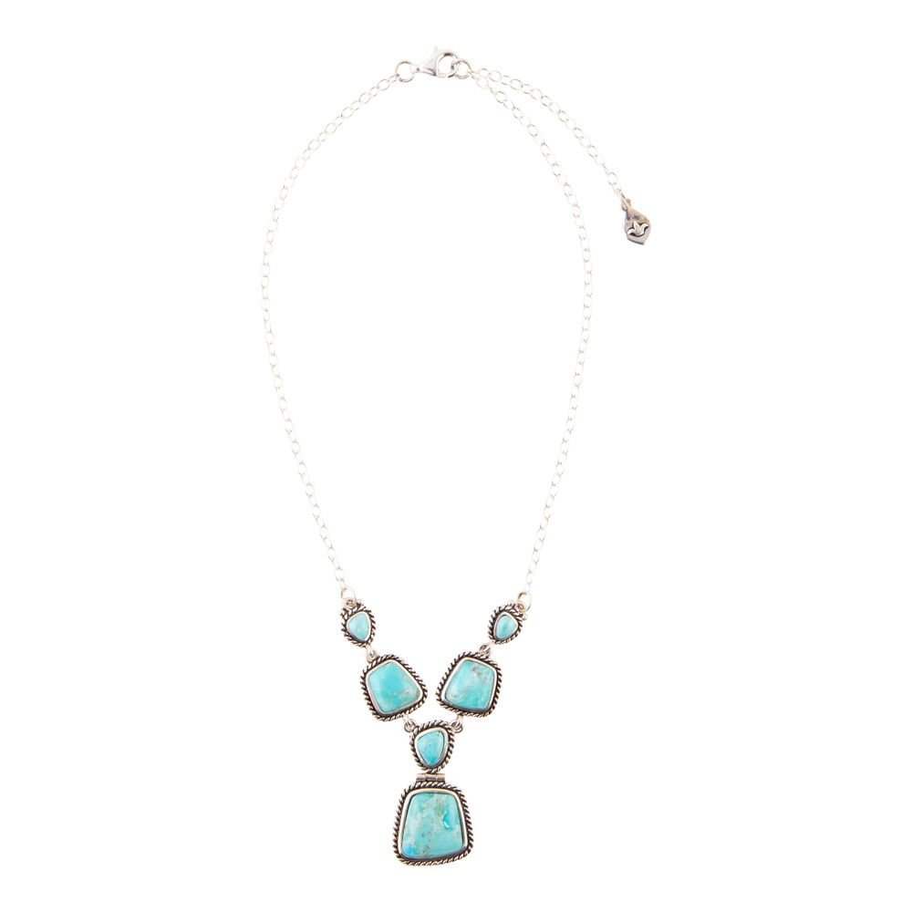 Earth and Sky Blue Turquoise Sterling Silver Necklace - ThisandThatShoppe