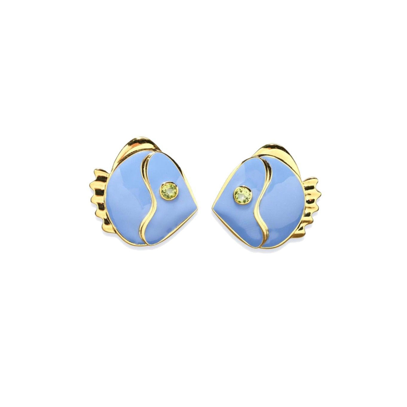 Retro Chic Blue Little Fish Earrings