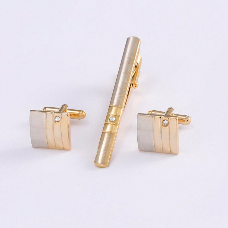 Mens Formal Business Cufflinks And Tie Clip Set