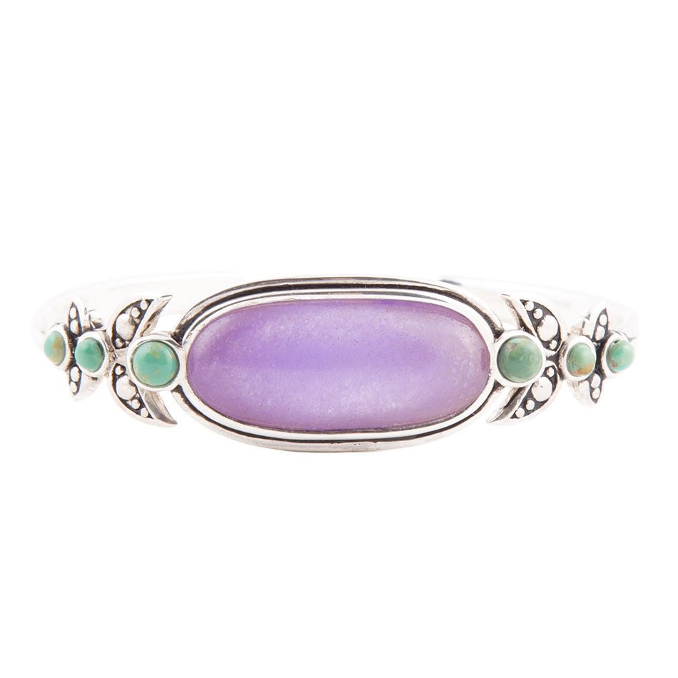 Emile Purple Quartz Sterling Silver Cuff Bracelet - ThisandThatShoppe