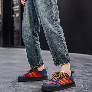 Bestseller Men's Trendy Striped Skate Shoes, Breathable Low-Top Sneakers, Versatile Casual Footwear For All Seasons