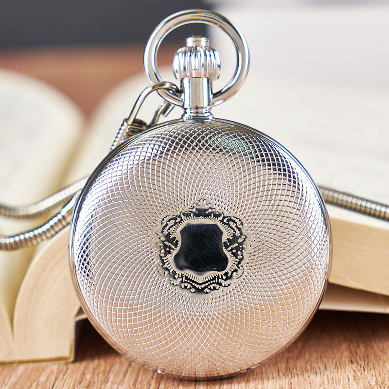 Dual-display Folding Cover Sun-moon-star Automatic Mechanical Pocket Watch