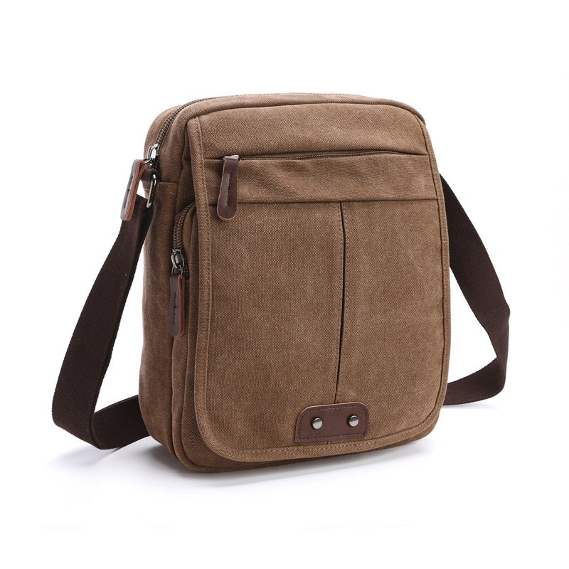 Mens And Womens Casual Small Crossbody Korean-style Canvas Bag For Outdoor Use