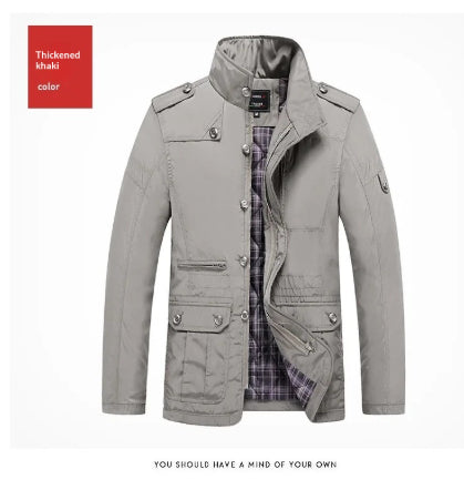 Autumn And Winter New Mid-length Jacket Men's Windproof Casual Oversized Loose