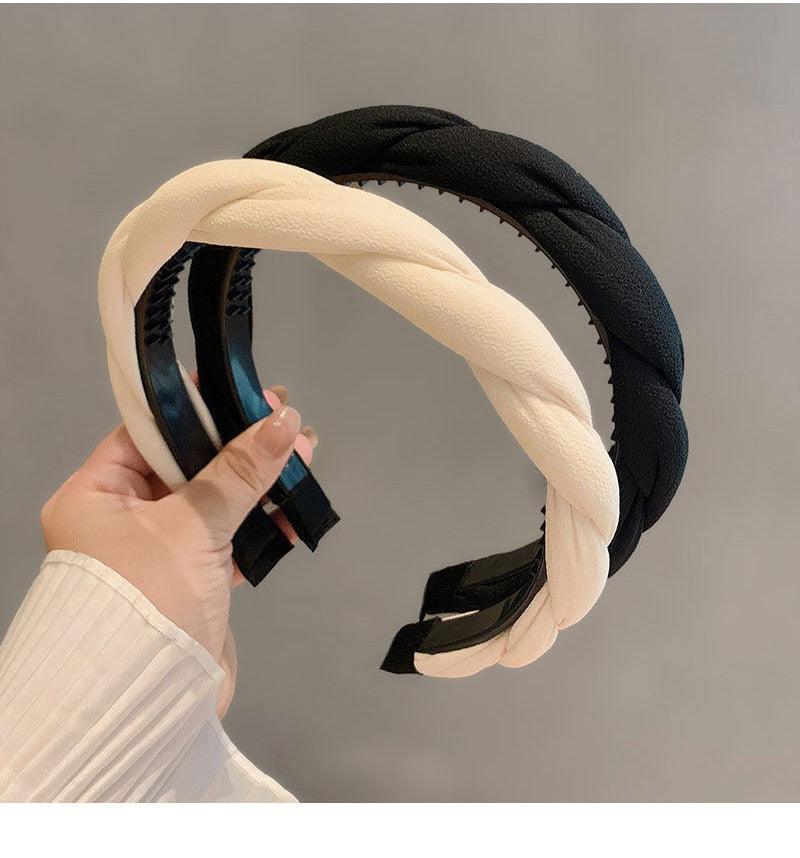 Fashion Hair Band Twist Solid Color Folds Pattern Hair Hoop Headbands Designer Hairband Gorgeous Hair Accessories For Women