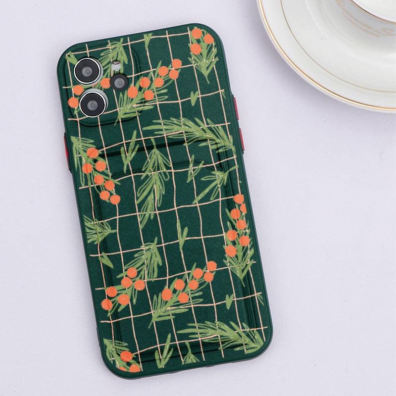 Fashionable Anti-Scratch Soft Lining Protective Case For iPhone Cases Card Holder Cute Flower Heart Phone Case For iPhone 12 13 Mini Pro Beautiful Design Soft Iphone Case