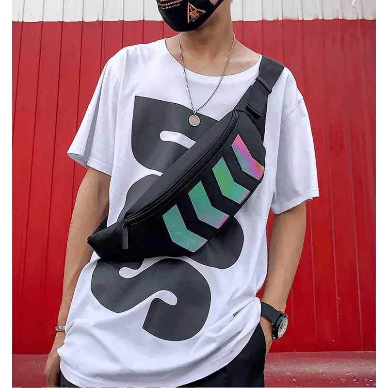 Fashionable Flash Reflective Chest Bag Iridescent Belt Bum Bag For Travel Festival Sports Unisex Waist Bags