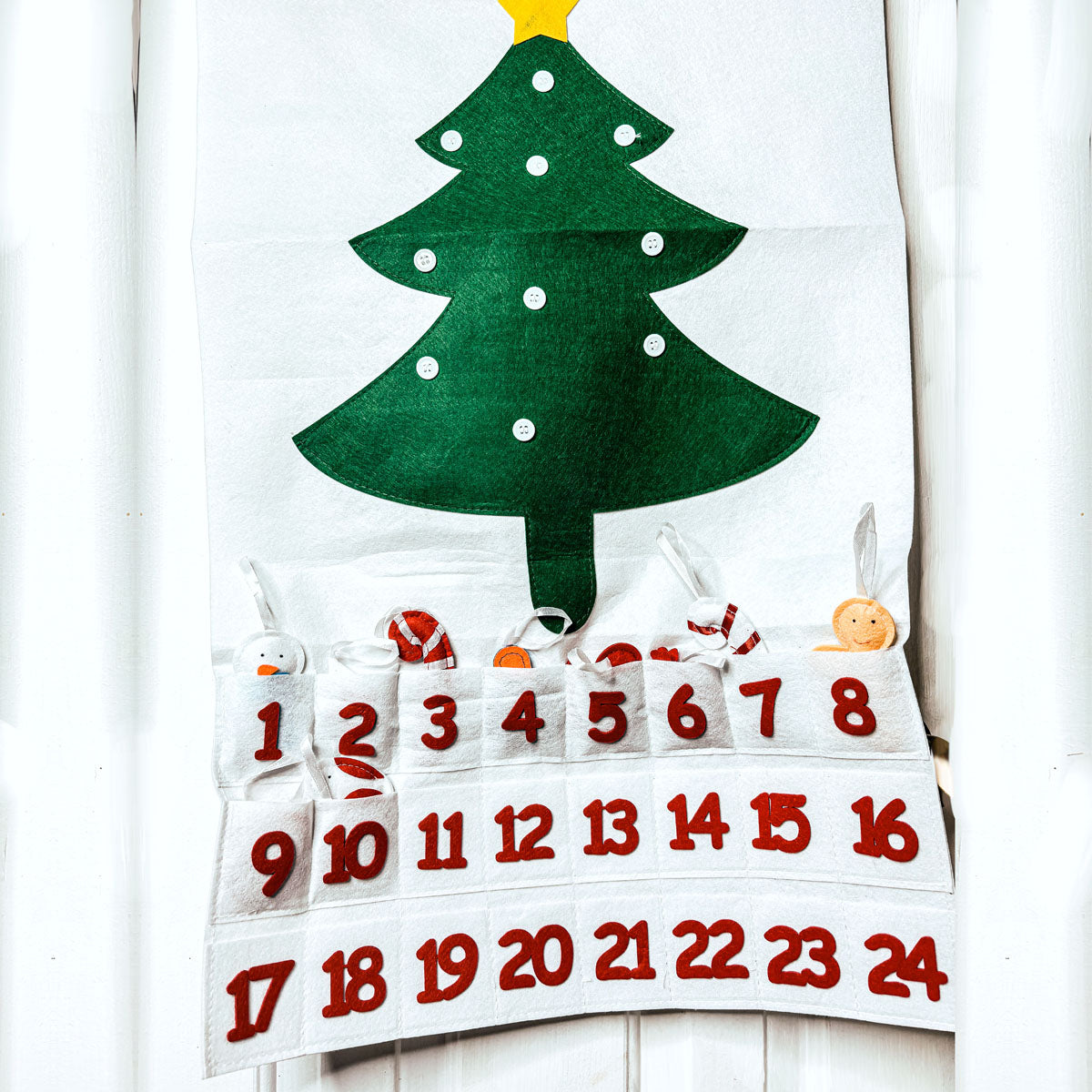 Filz Weihnachts-Adventskalender Kinder Countdown-Taschen und Filz-Ornamente