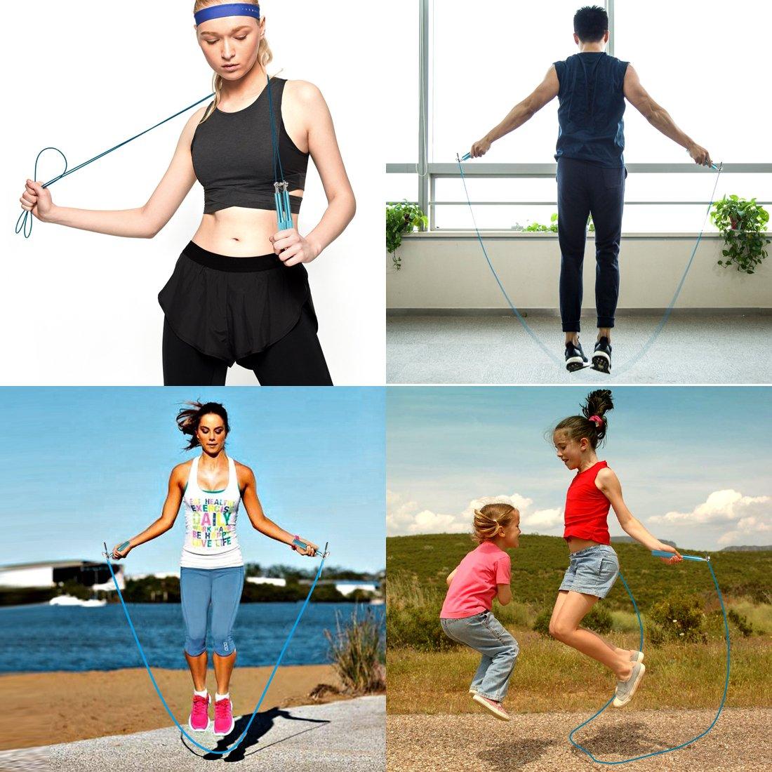 Fitness Jump Rope Exercise Light Bearing Skipping Ropes Metal Speed Gym Training Equipment Mens Speed Jumping Rope For Training Fitness Exercise Adjustable Adults Workout Skipping Rope For Men And Women