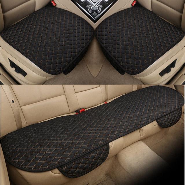 Flax Car Seat Cover Front Rear Linen Fabric Cushion Breathable Protector Mat Pad Universal Auto Interior Styling Truck Car Seat Cushion Breathable Comfort Universal for Most Vehicles Automotive Interior Seat Protector Without Binding Pad Linen Mat Car In