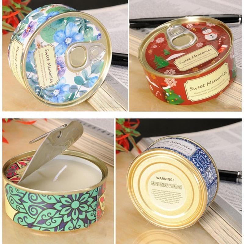 Floral Scented Smokeless Candle Tin Can Perfume Scented Candles for Home Relaxing Stress Relief Aromatherapy Natural Soy Wax And Fragrance Handmade Scented Candle Natural Soy Wax Home Cristmas Decoration
