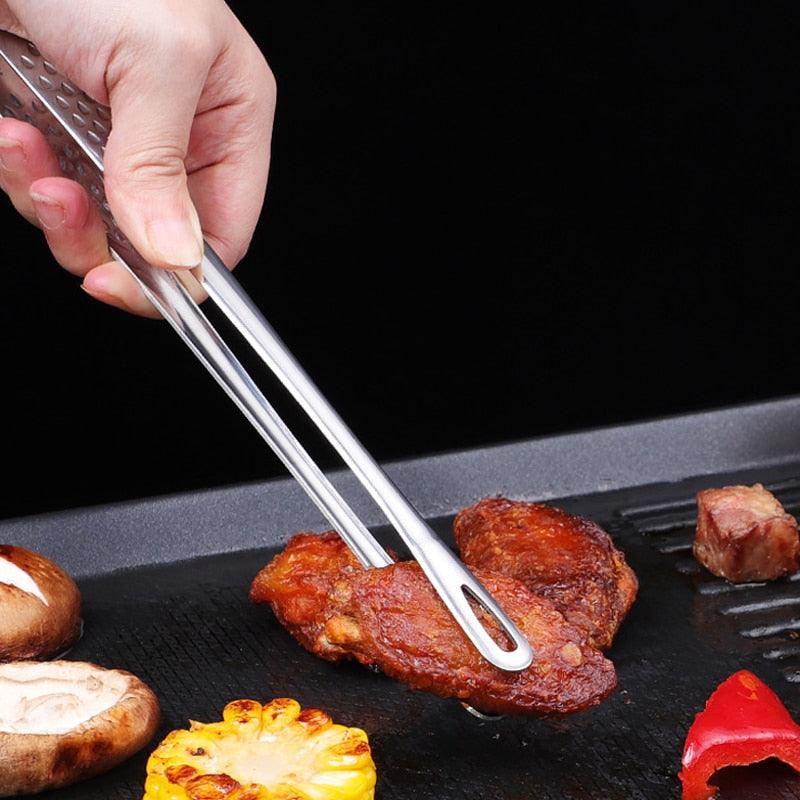 Food Tongs Stainless Steel Barbecue Tongs Meat Salad Steak Food Serving Tongs Tweezers Long BBQ Cooking Tongs Kitchen Utensils Stainless Steel Kitchen BBQ Tongs - ThisandThatShoppe
