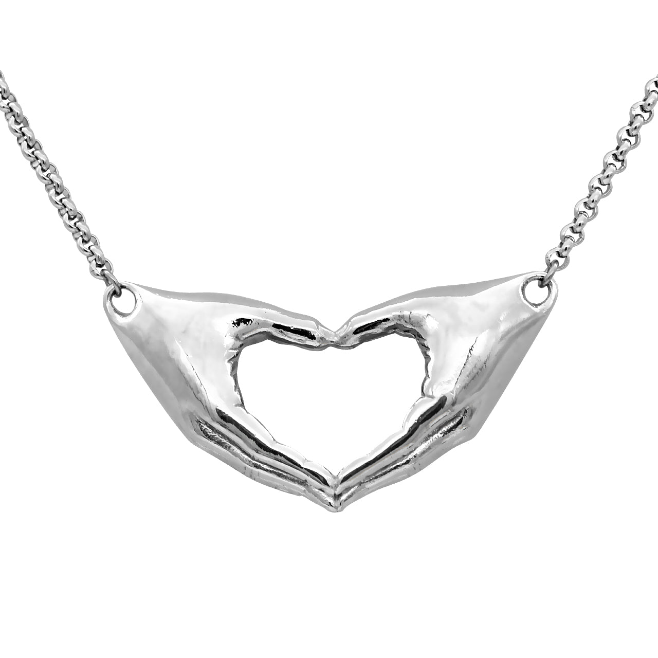 Freundschaft Herz Hände Halskette Sterlingsilber Geschenk