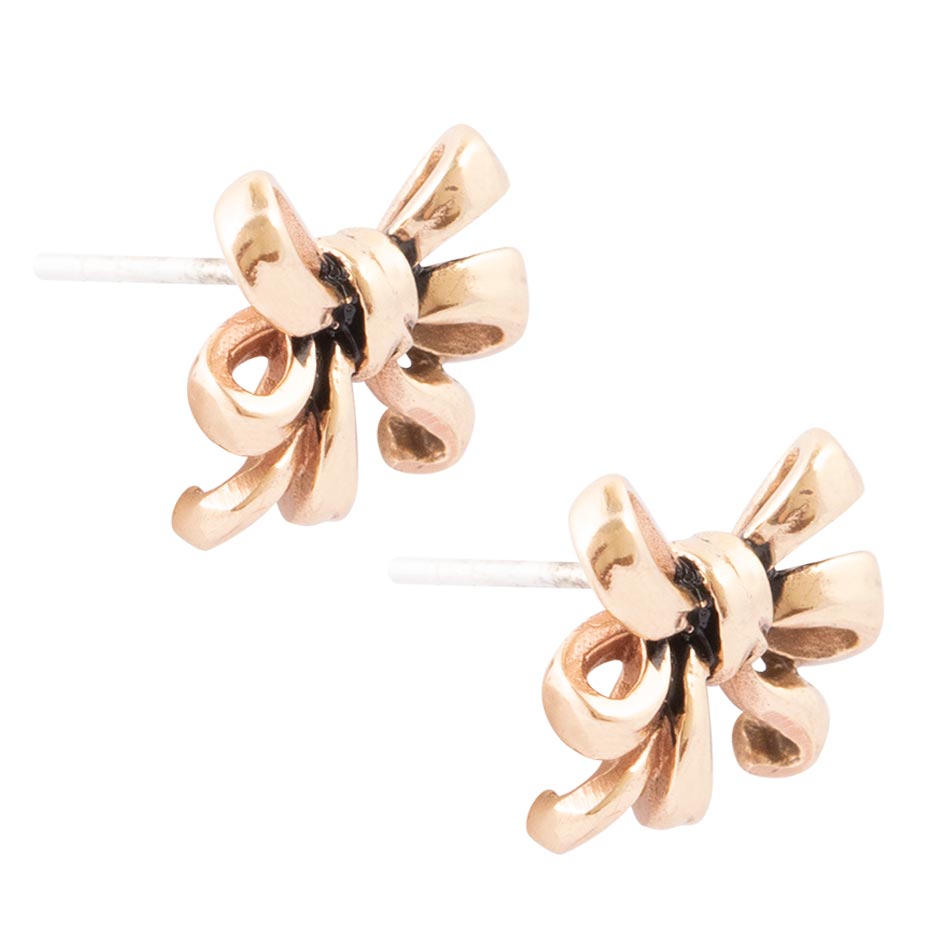 Gifted Golden Bow Post Earrings - ThisandThatShoppe