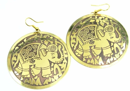 Goldene Boho Elefanten Ohrringe Reise Glücksbringer Schmuck