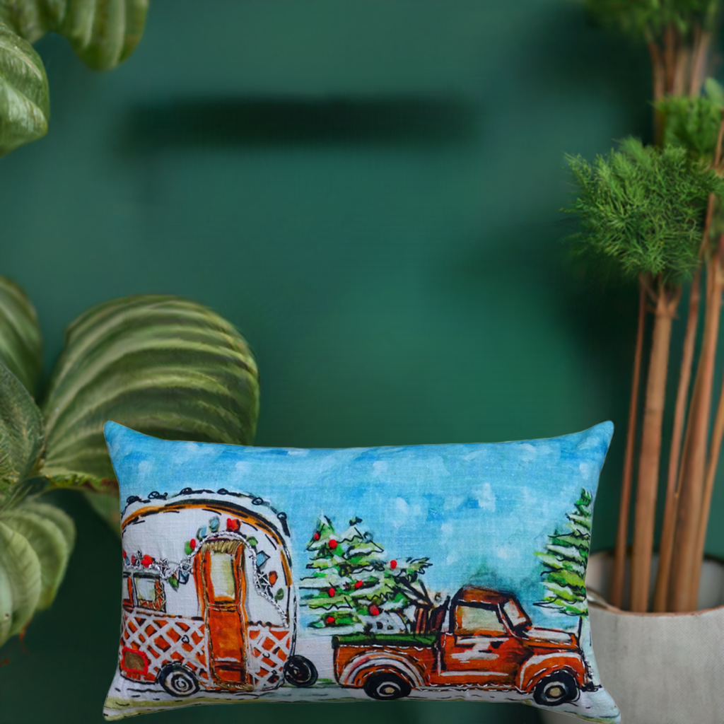 Vibhsa Christmas Cravan Holiday Pillow (14"X20")