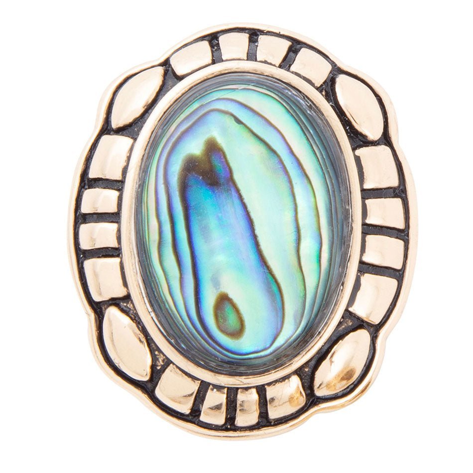 Green Abalone Golden Statement Ring - ThisandThatShoppe