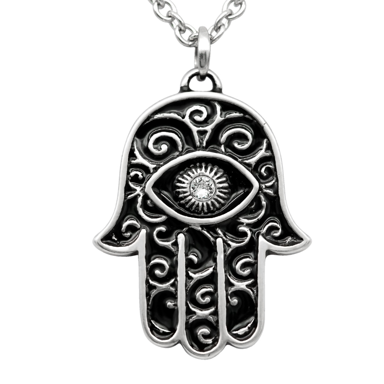 Hamsa Kette Kristallauge Anhänger Schutzamulett