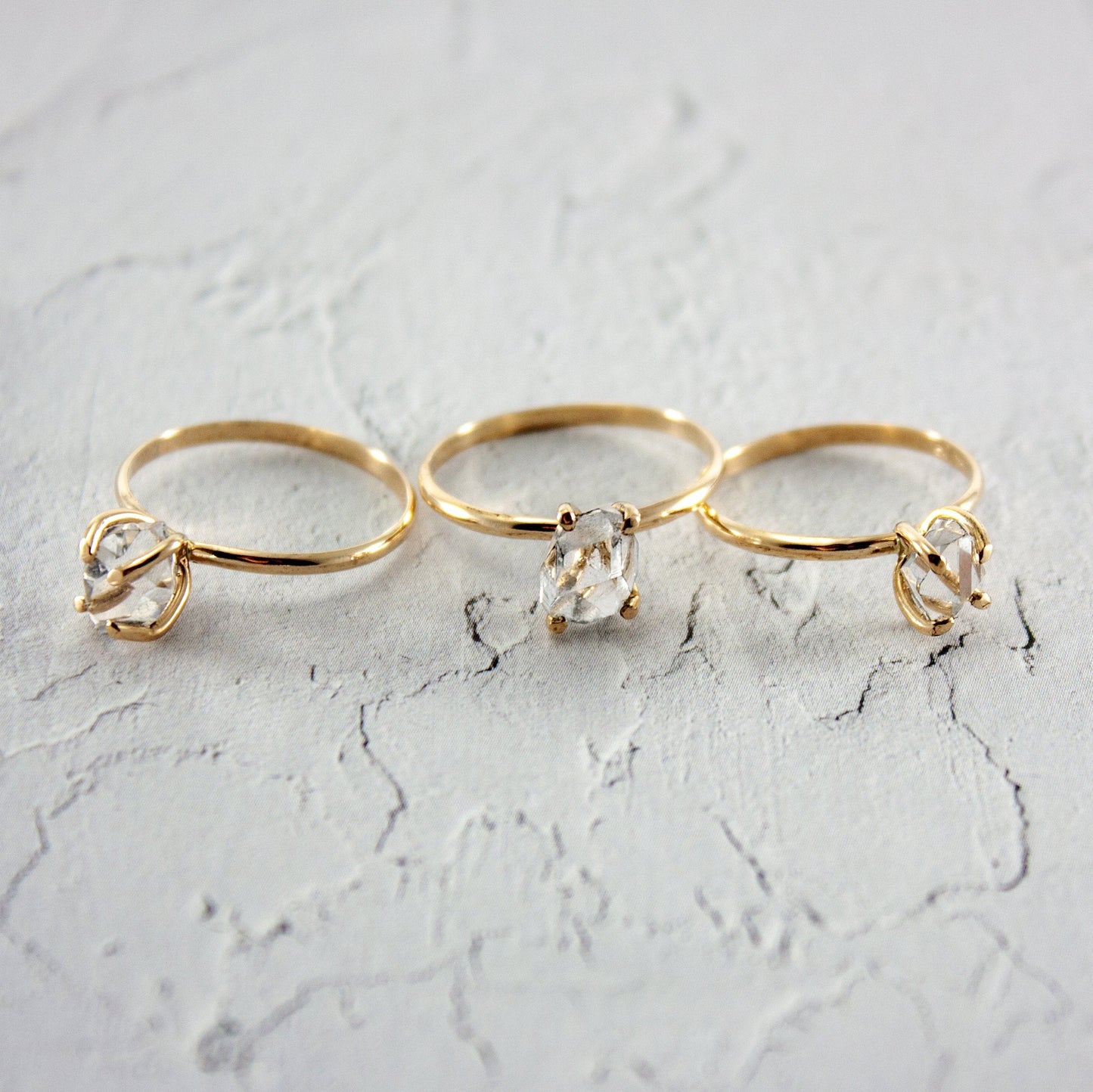 Herkimer Diamant 14K Gold Filled Solitärring Minimalistisch