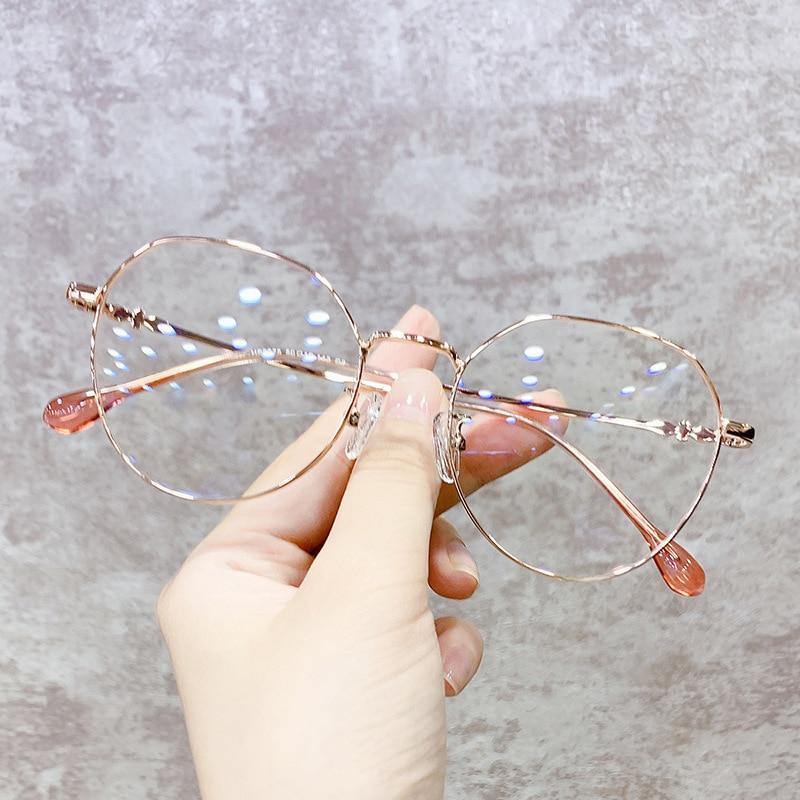 Hexagonal Eyeglasses Frame Anti Blue Ray Glasses Black Stylish Attraction Anti Blue Light Blocking Glasses For Men & Women Computer Radiation Protection Goggle Clear Lens Eyeglasses Plain Mirror For Unisex Eyewear