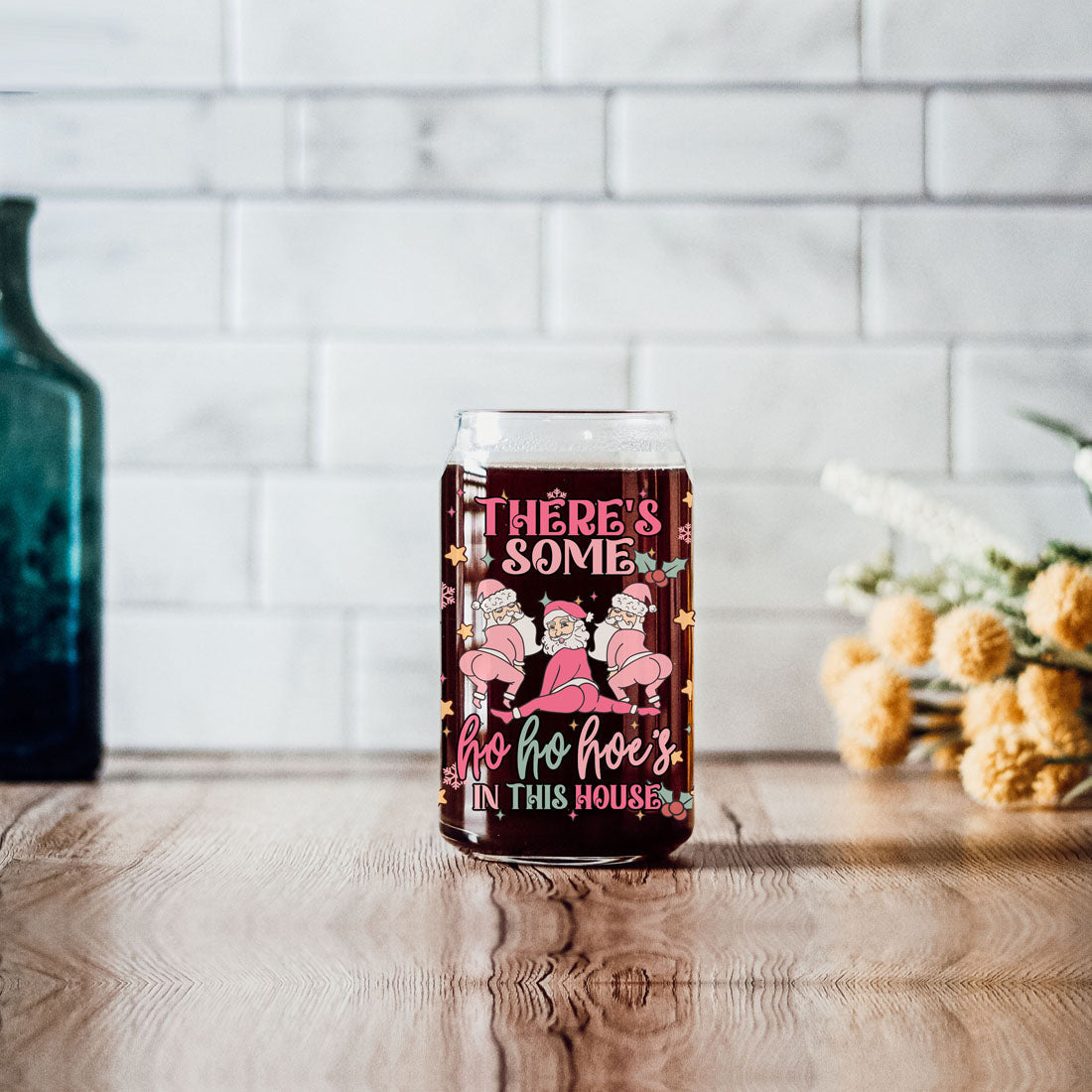 Mug de Noël drôle 500 ml rose pastel, Père Noël qui twerke, tasse coquine pour les fêtes, chocolat chaud, lait de poule